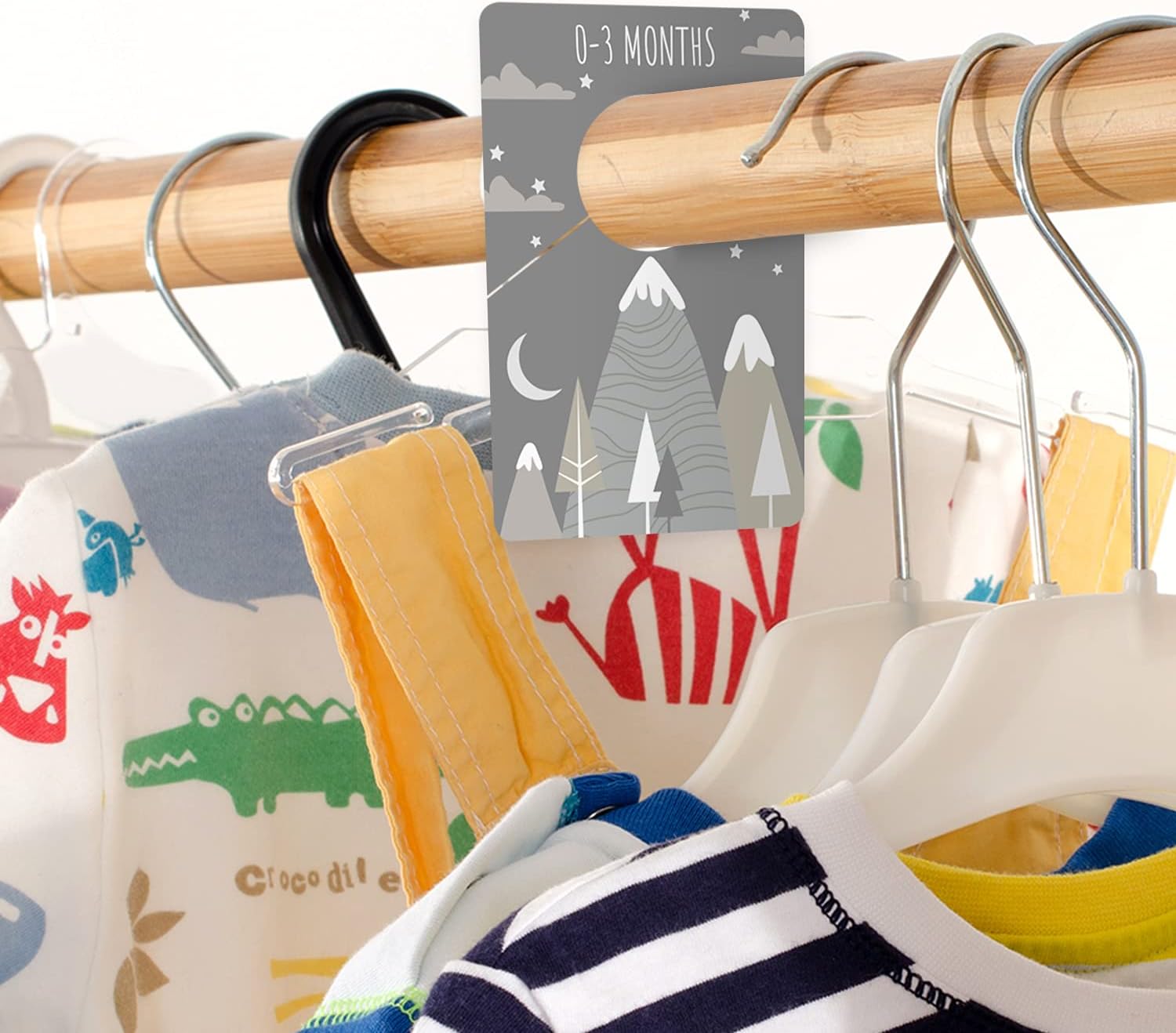 Canopy Street Gender Neutral Closet Clothing Dividers/Trendy Mountain Closet Organizer for Boy Or Girl Newborn to 4T Clothes / 4" x 6" Adventure Nursery Dividers image 3