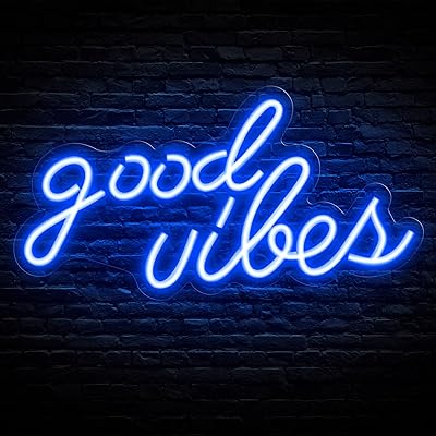 Good Vibes Neon Sign (16″ X 8″), Acrylic Board Neon Led Sign For Wall Decor, USB Powered Neon Light Wall Sign Decor For Bedroom, Kids Room, Game Room, Office, Bar, Party, Christmas - View #8