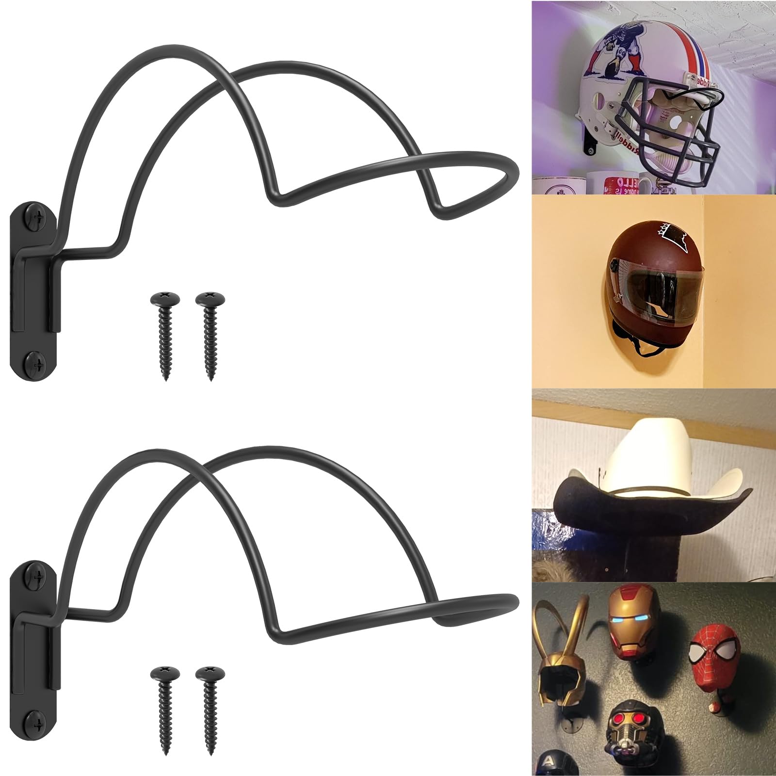 Soporte para casco montado en la pared de 2/4 piezas