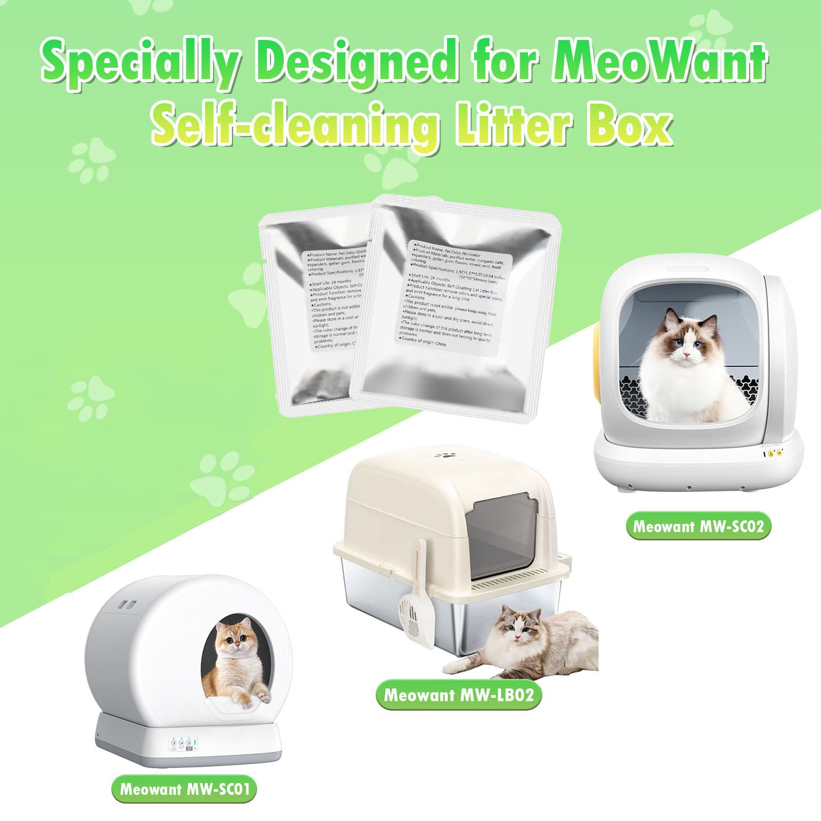 Pet Odor Eliminator for Meowant Self Cleaning Cat Litter Box, Cat Toilet Odor Control Deodorant Gel, Automatic Cat Litter Box Deodorizer (6 Pack, Floral Scent) - image 4