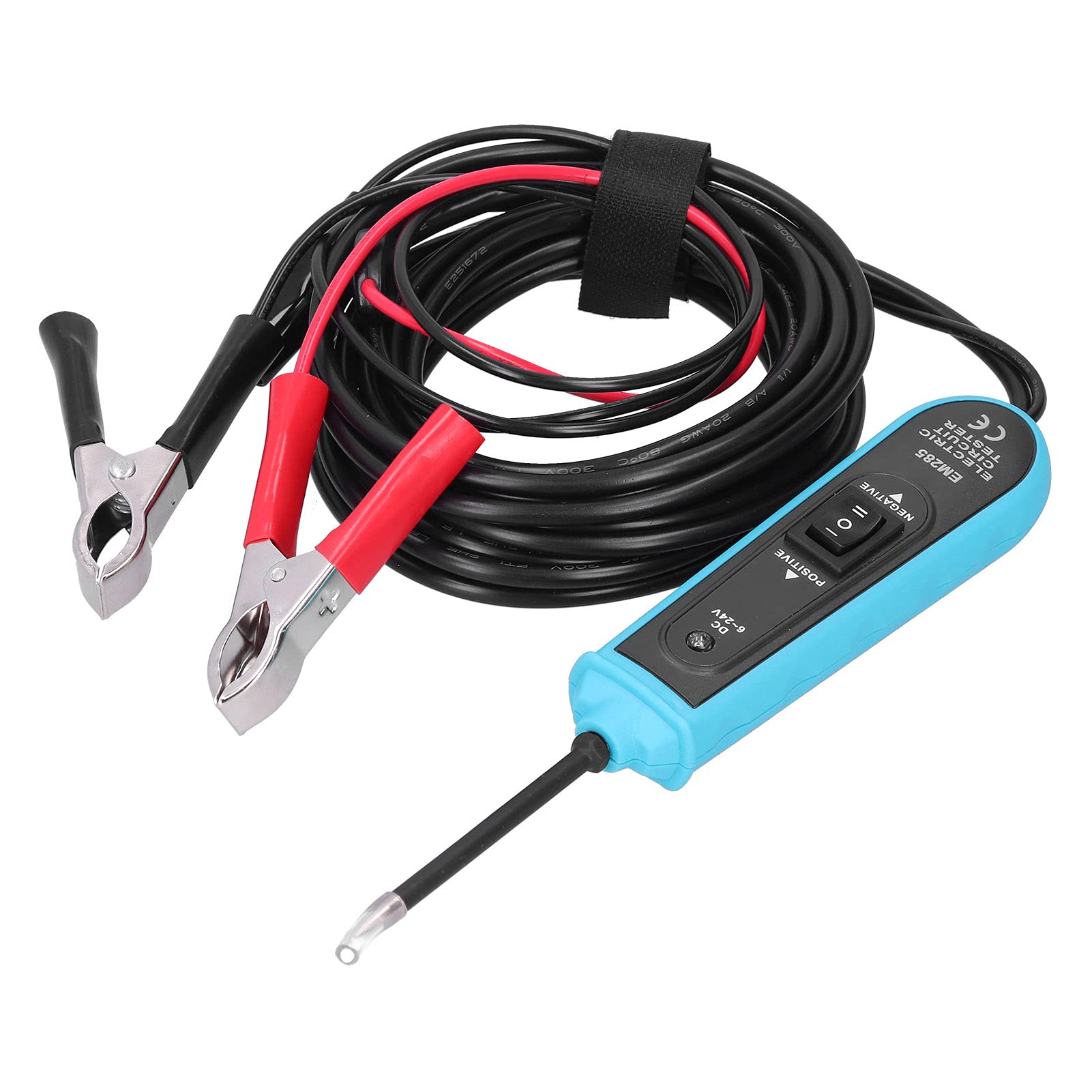 EM285 Tester per circuiti elettrici per auto 6‑24 V Protezione sovraccarico Sonda per circuito staccabile Strumento diagnostico elettrico automobilistico per professionisti