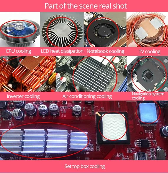 Silicone Pad Red Gpu CPU Thermal Pads Cooler Conductive Heatsink 20x20mm Double-Sided Viscous 100pc-Thickness 3mm