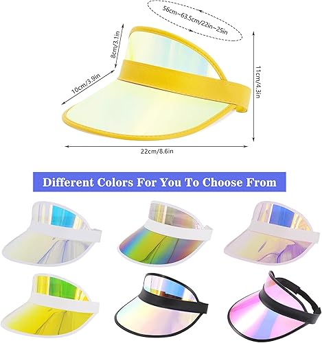 Miniatura 13 de Surkat Viseras solares transparentes de plástico con protección UV, sombrero para la cabeza, sombrero para golf, tenis, playa, ciclismo 1 paquete