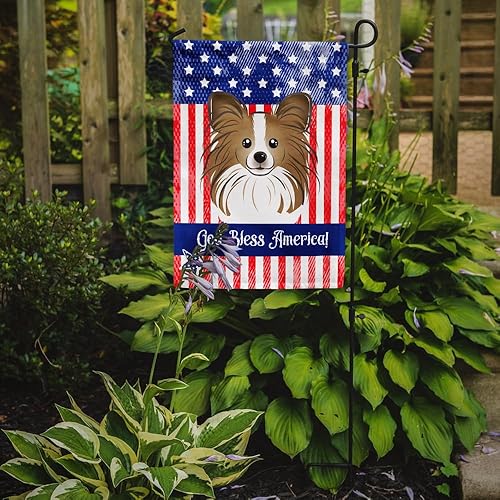 Vista 89 de Caroline's Treasures BB2171GF American Flag and Border Collie Garden Flag Mailbox Flag Decorative Yard Flag Banner Outside Patio Artwork Yard Flower