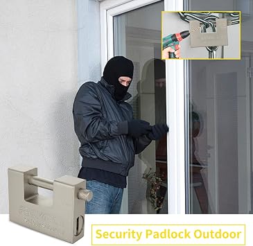2 Pcs Container Padlock with Keys, 90mm Heavy Duty Security Padlock, 12mm Thick Shackle, Anti Drill Cylinder, Steel Padlocks for Containers, Door, Sheds, Lockers, Gates and Warehouses