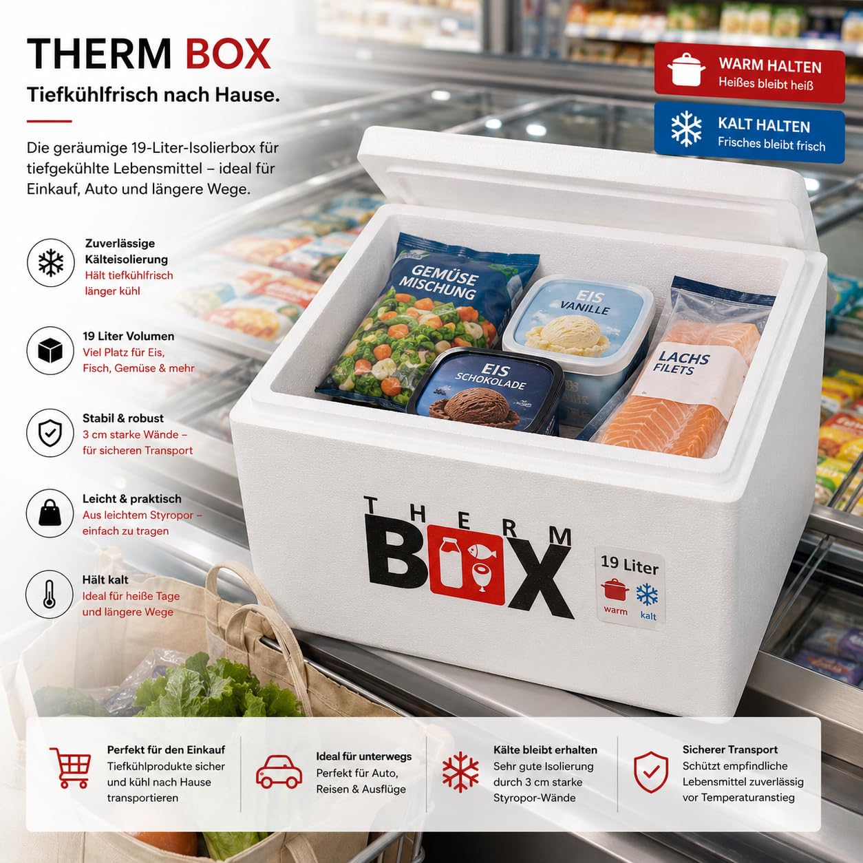 THERM BOX Scatola in polistirolo da 1 l fino a 19 l, in diverse misure