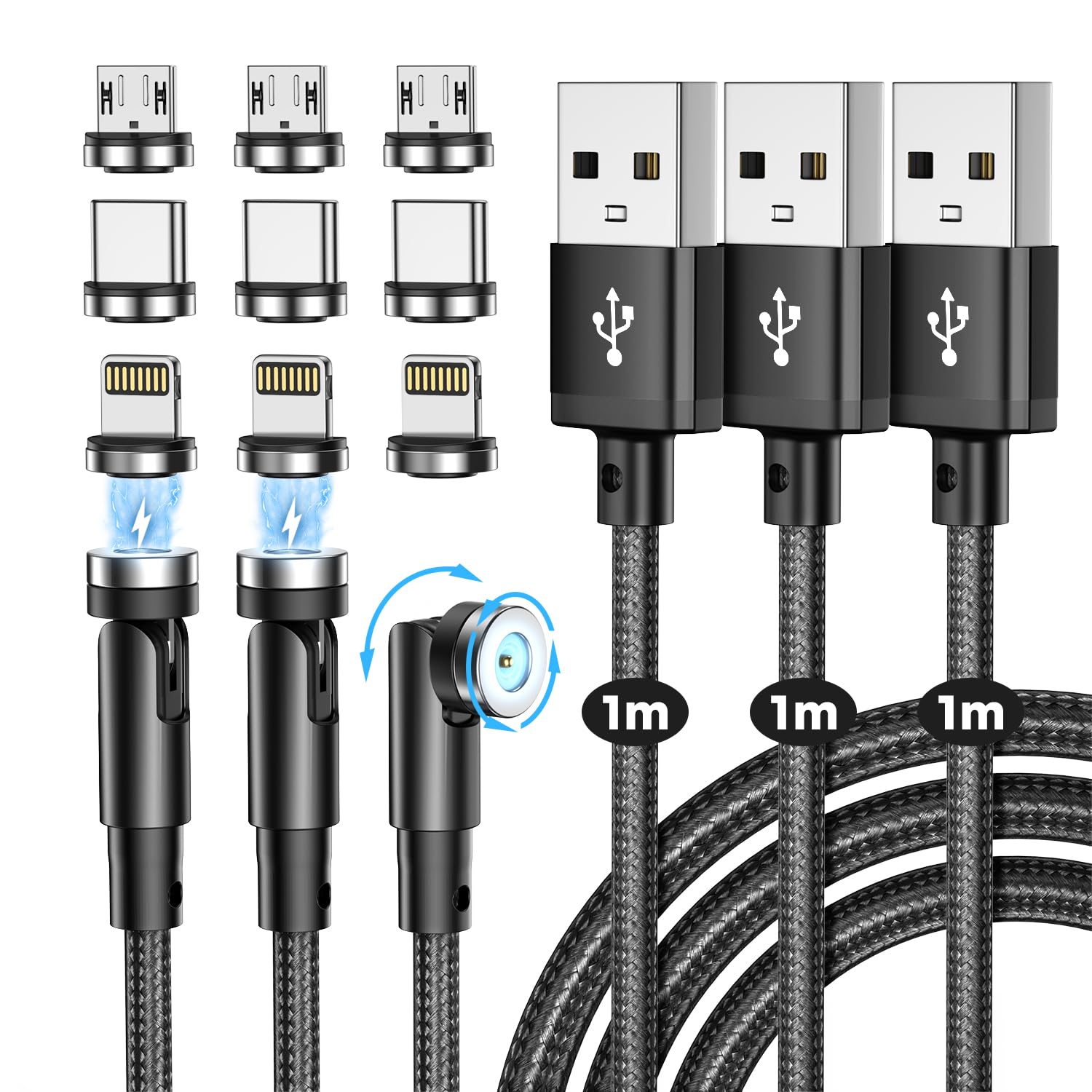 Amazon.co.jp: symoode マグネット 充電ケーブル 急速充電USB充電 磁気