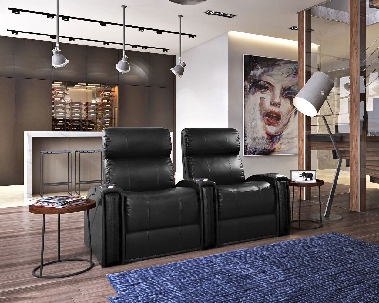 Stadium Seat With Arm Rest Octane Edge XL800 Power Leather Home