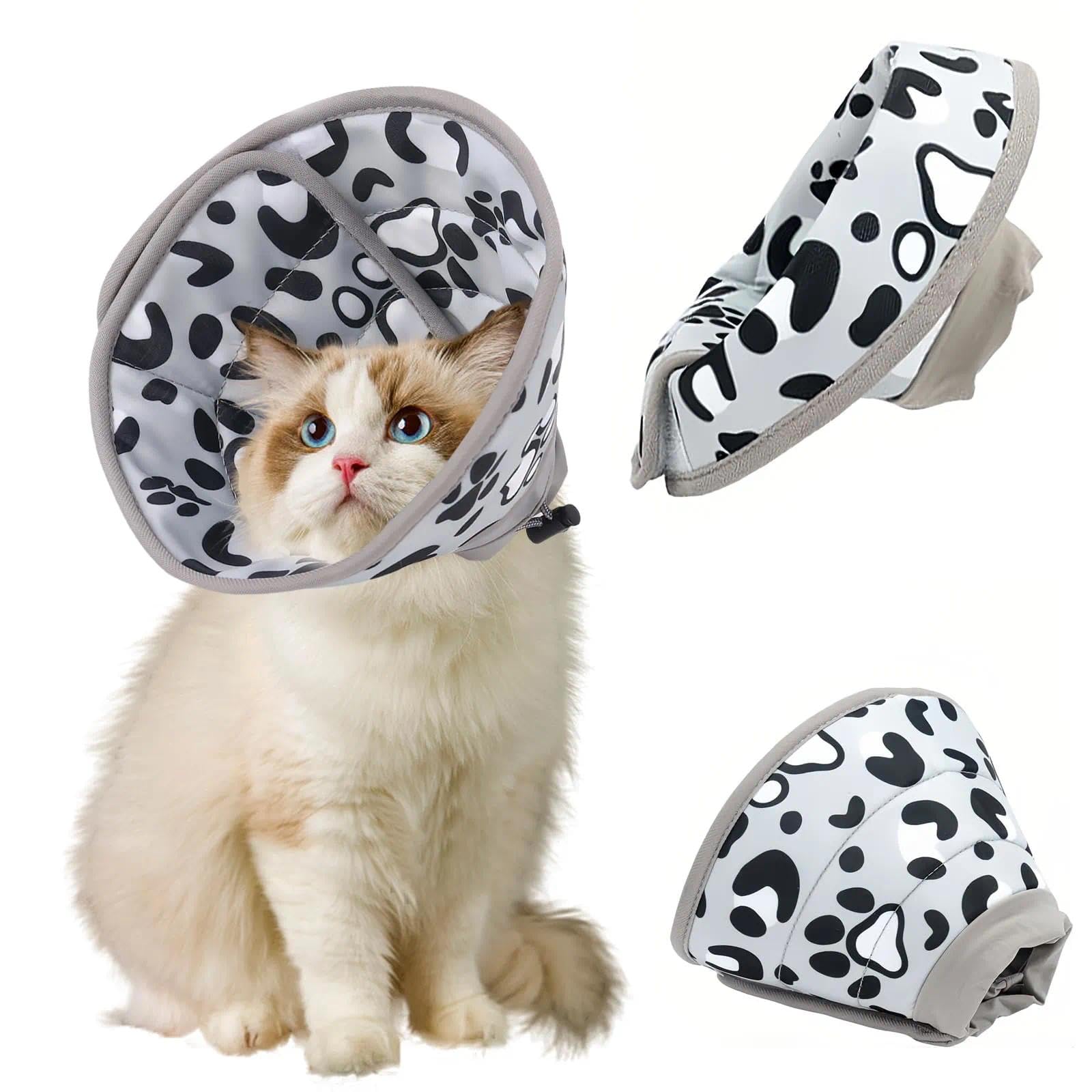 Cat Cone Soft and Breathable Cat Cones to Stop Licking Size M Adjustable Dog Cone Suitable for Dogs Puppies and Kittens Size M Fits 17-22cm