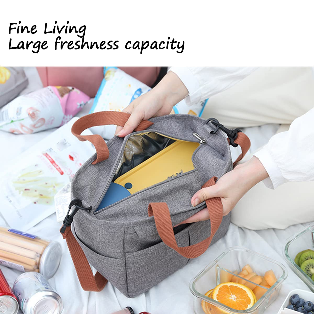 Sac Isotherme Repas Pliable Rose 6L - Glacière Souple Lunch Bag Étanche, Idéal Travail Bureau Pique-Nique Plage Camping (26x15x20 Cm)