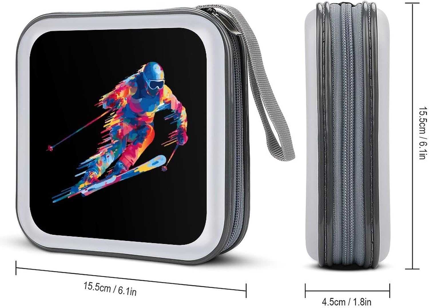 Ski Racer CD Case Wallet Portable DVD Holder Organizer Box image 2