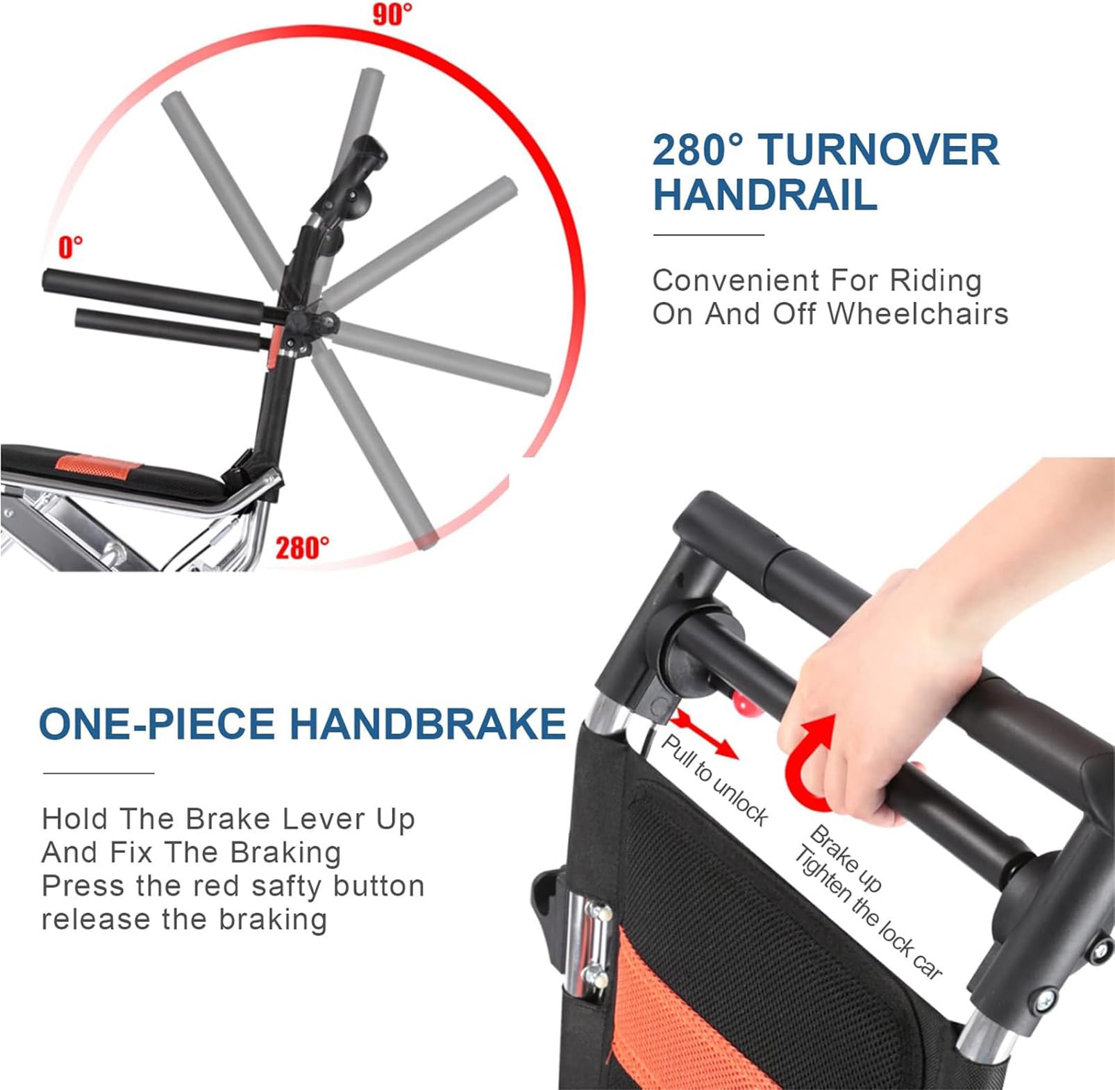 Silla de Ruedas Plegable Portátil Sillas de Ruedas Plegable Ligera de Paseo Silla Ruedas de Aleación de Aluminio para Personas Mayores Silla con Ruedas para Minusválidos