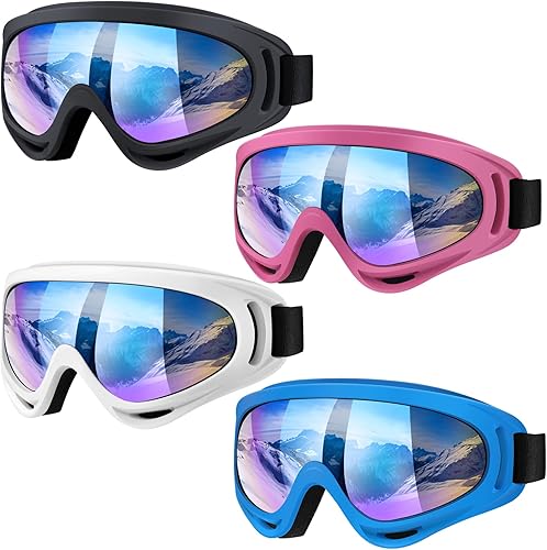 Vatefery Ski goggles,2-Pack Snow Goggles for Men Women Kids UV Protection Anti-Fog Snowboard Goggles Youth Adult