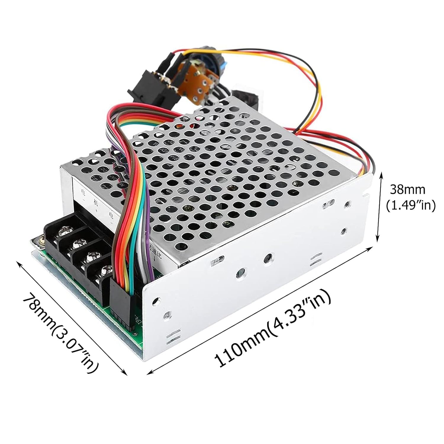 Regolatore di velocità del motore CC, PWM 10-55V 12V 24V 36V 48V 60A, Regolatore di velocità del motore CC continuo con funzione interruttore e display a LED