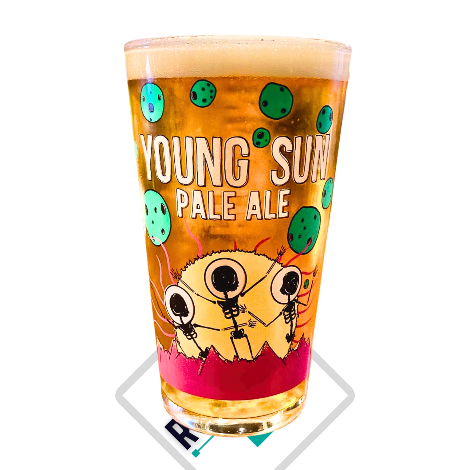 Roxley 2 x Beavertown Young Sun Pale Pint Glasses X2 Original Beer Lager Pint Glass Glasses