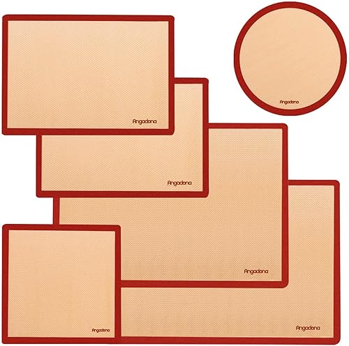 Juego de 6 alfombrillas de silicona para hornear, antiadherentes de grado alimenticio, alfombrillas de silicona para hornear, hoja de revestimiento