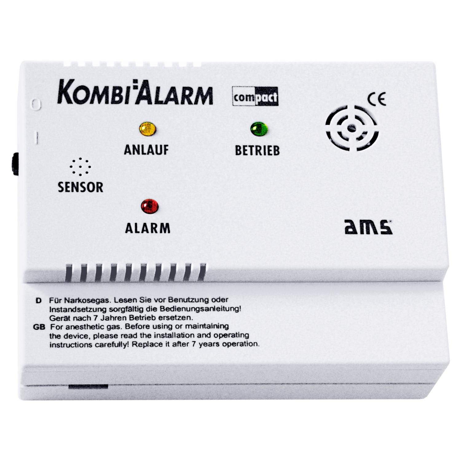 AMS Kombialarm COMPACT Alarmgerät Gas Narkosegas LKW-Fahrerkabinen Warner Sensor