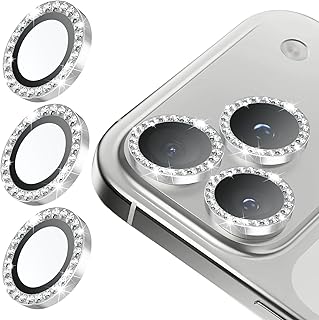 【6枚セット】カメラカバー 用の iPhone 17 Pro Max / 17 Pro/iPhone 17 対応 カメラ保護 レンズカバー ダイヤモンド カメラフィルム レンズ保護フィルム ダイヤモンド強化ガラス+アルミリング ガイド枠付き 9H硬度 二重保護 全面保護 衝撃吸収 防塵 落下防止 防水 高透過率 レンズカメラカバー (シルバー)