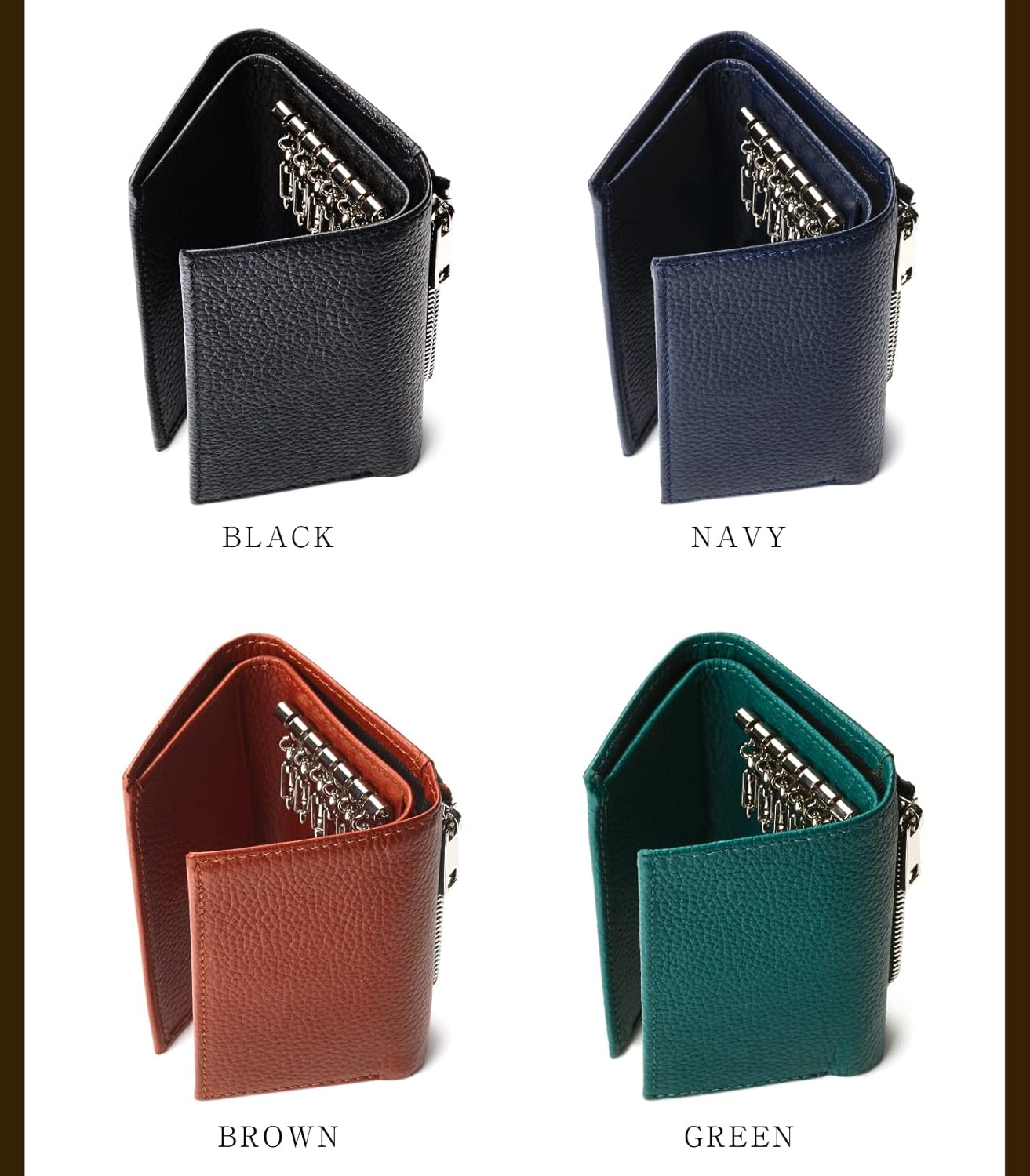 [LUNICA] キーケース メンズ 【整理収納士監修】【小さいのに６つの機能】 財布 一体型 小銭入れ スマートキー 革 カード入れ