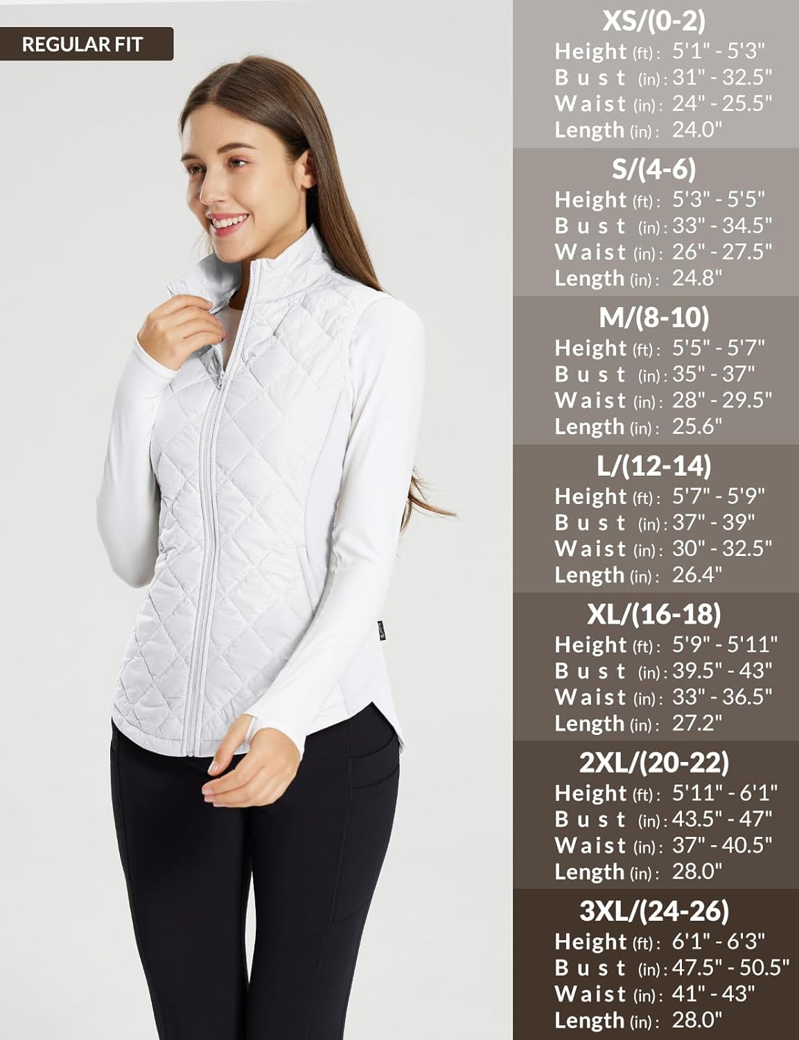 baleaf Women's Puffer Vest Lightweight Winter Warm Stand Collar Quilted Vests Water Resistant Zip Pockets - Image 6