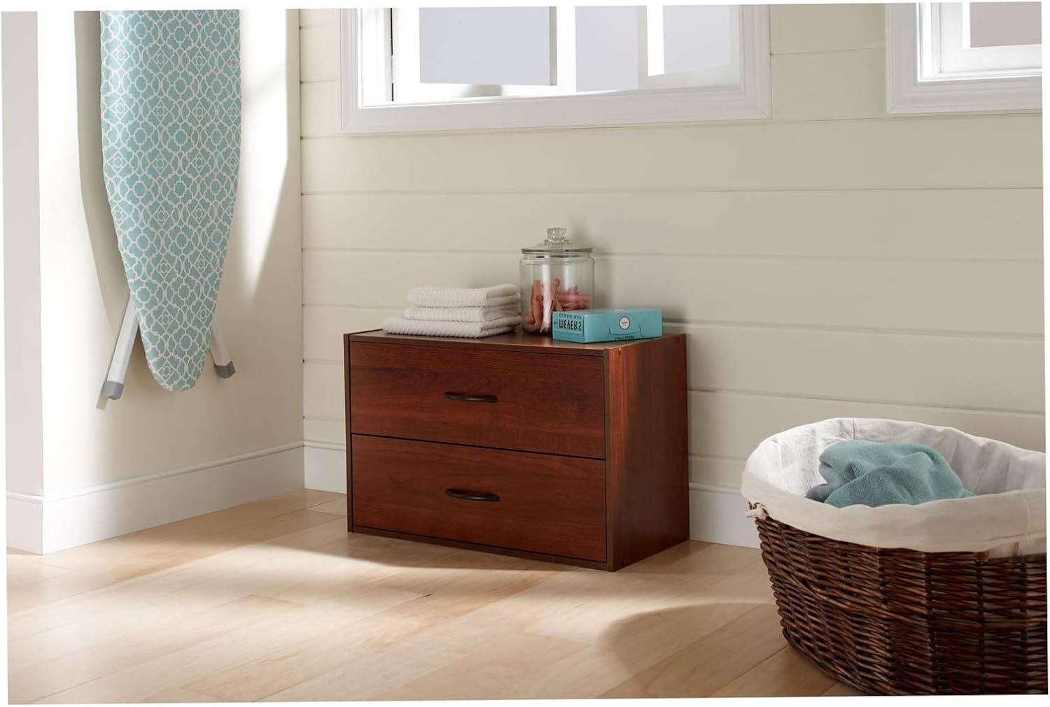 Wood & Style Stackable 2Drawer Horizontal Organizer, Dark