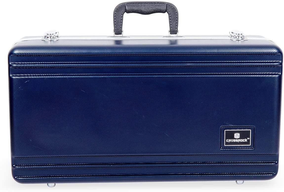 Photo 1 of *Major Damage-See Photos* Crossrock Rectangular Blue ABS Molded Hard Shell Trumpet Case with Padded Strap (CRA861TRBL) Trumpet Blue