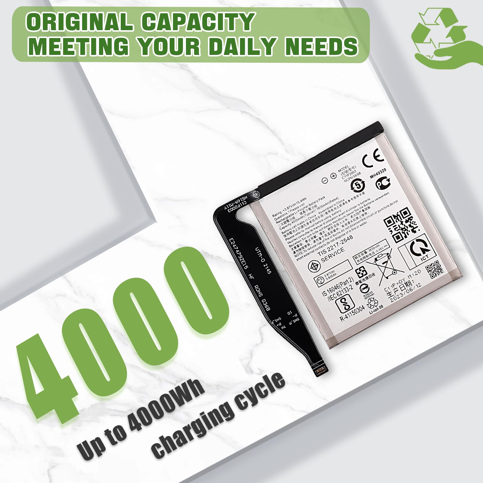 Nowość C11P2003 zamiennik akumulatora kompatybilny z Asus Zenfone 8 ZS590KS 0B200-0395000 bateria zamienna z zaktualizowanym zestawem narzędzi naprawczych