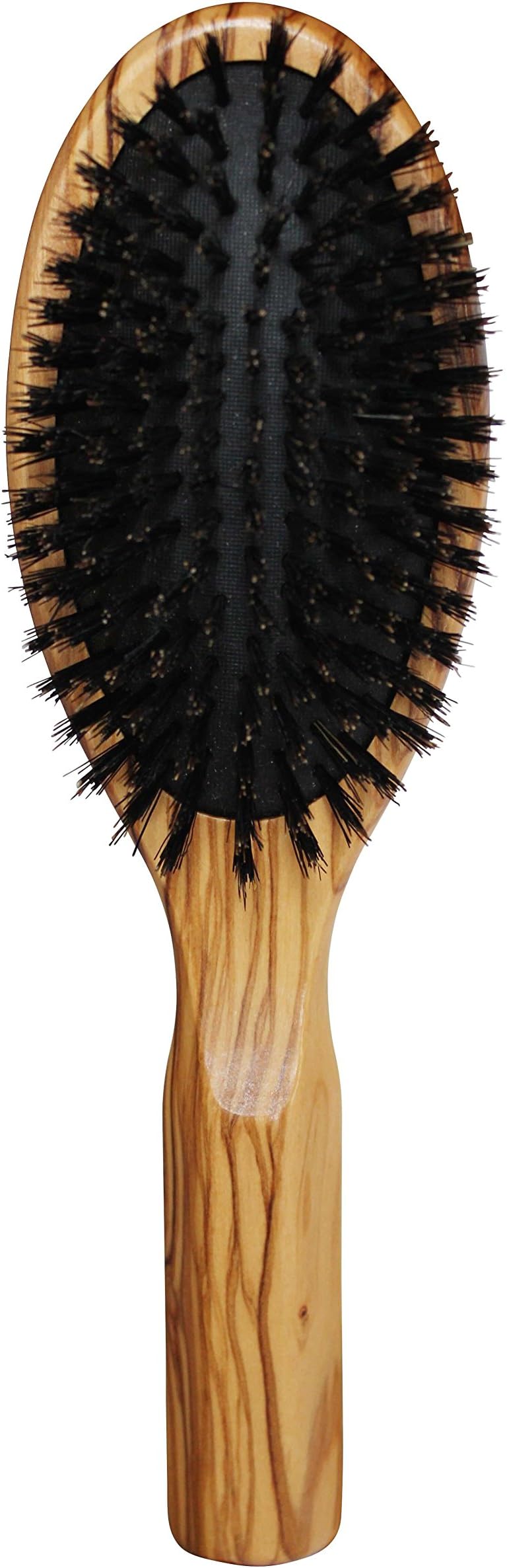Lilywoods Olive Wood Hairbrush with Rubber Cushion and Pure Boar Bristles