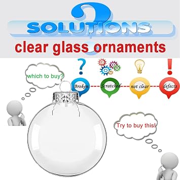 Clear Glass Christmas Ornaments, 3.15 inch DIY Christmas Ornaments Balls, Glass Ornaments for Crafts Fillable - 12 PCS