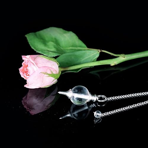 Miniatura 9 de YATSKIA Péndulo de cristal curativo de chakras naturales para adivinación de cristal, piedra de cuarzo transparente, suministros de reiki,