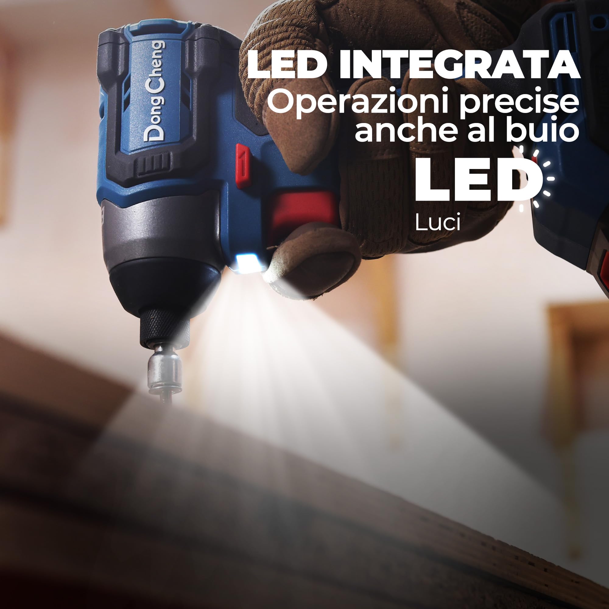 Dong Cheng Avvitatore a impulsi a batteria 20V 165Nm, 2 batterie | Per lavori di avvitamento pesanti, Avviamento graduale, Autoperforante, Hex 6,35mm, 3+1 velocità