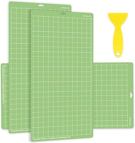 IModeur Paquete de 3 alfombrillas de corte para Cricut, 12 x 24 pulgadas, alfombrillas de corte de agarre estándar verdes para accesorios Cricut,