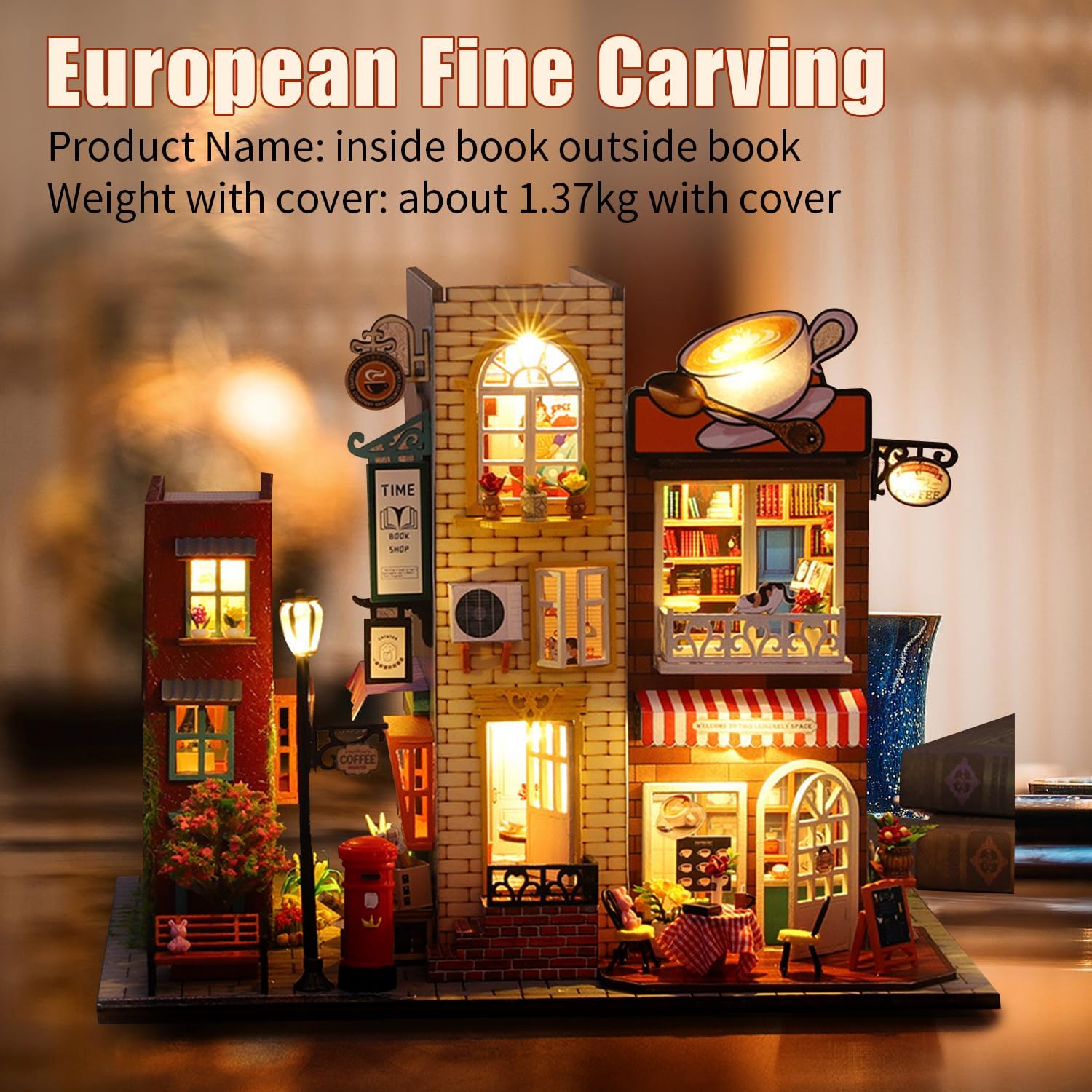 CRIOLPO Kit casa in miniatura, kit fai da te per piccole case delle bambole, kit casa delle bambole in legno fai da te, artigianato fatto a mano con mobili - Rose Garden