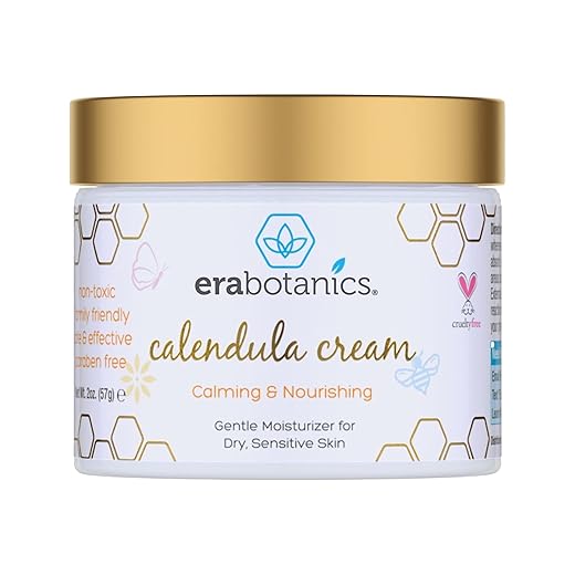 Era Organics Calendula Cream. Extra Soothing And Moisturizing Baby Lotion for Sensitive Skin Prone to Baby Eczema, Cradle Cap, Baby Acne, Rashes, Hives With Cocoa Butter, Rosemary, Zinc Oxide & More