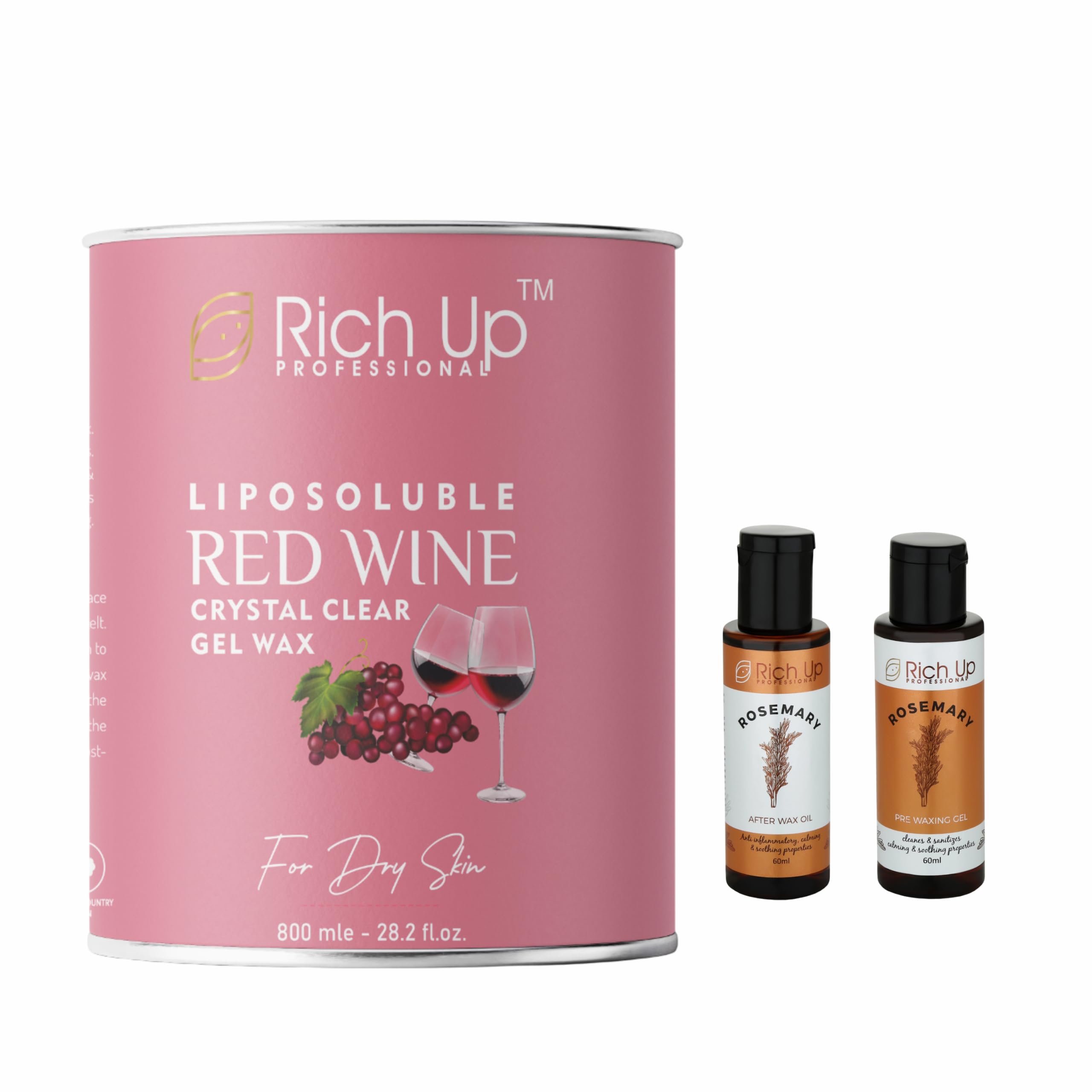 Liposoluble Red-Wine Crystal Clear Gel Wax 800 ml – Antioxidant Hair Removal Wax for Normal Skin For Unisex | Get 60 ml After Wex Oil & Gel Free-image-44