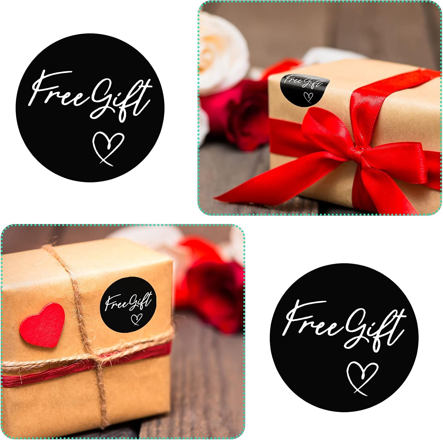 Zonon 1000 Pcs Thank You Gift Stickers for Small Business 1.6 Inch Customer Appreciation Stickers Self-Adhesive Round Free Labels for Small Business Packing, Gift Boxes(Black Background) image 4