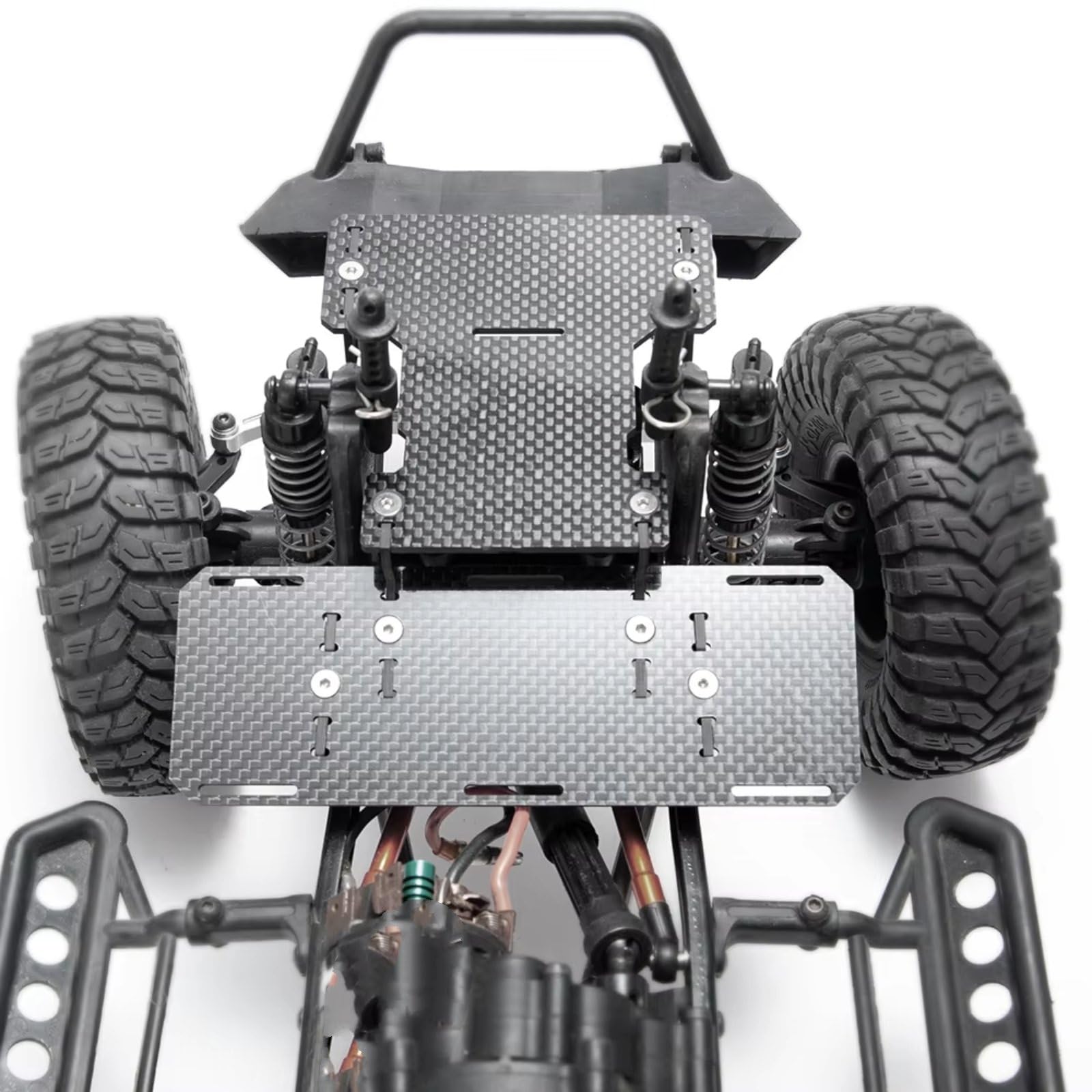 Compatible con Axial para SCX10 1/10 RC Coche Piezas Upgrade Panel Montaje Delantero Batería Patrón Fibra Carbono Maquetas