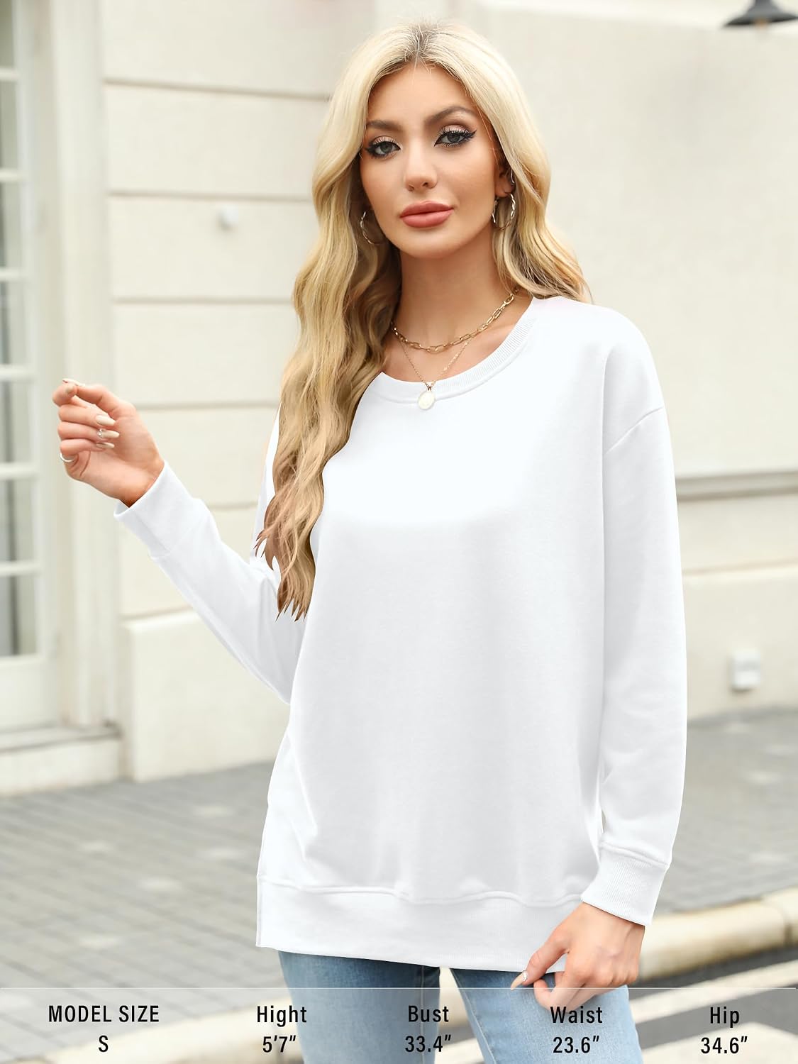 Elesomo Sweatshirt for Women Cotton Crewneck Long Sleeve Fall Shirts Fashion Clothes