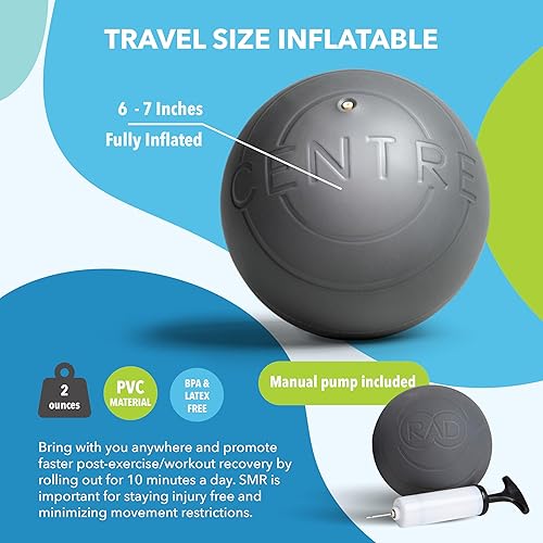 Miniatura 5 de RAD Centro - Bola de masaje de tejido profundo de yoga suave - Bola de liberación miofascial para masaje abdominal, psoas, cuello y estómago - Punto