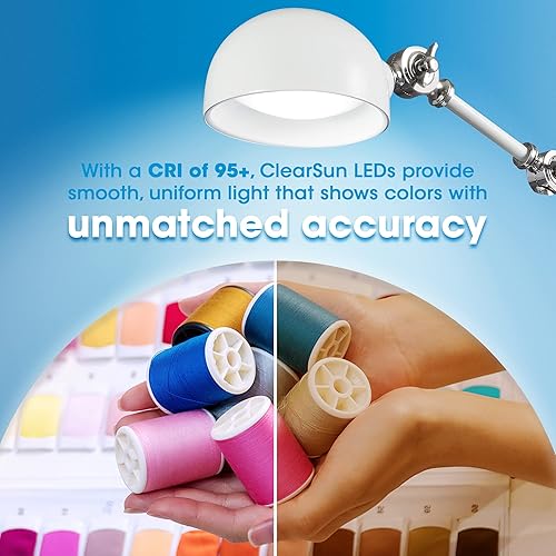 Miniatura 4 de OttLite Prevention Pharmacy Adjustable LED Desk Lamp with USB Charging - Designed to Reduce Eyestrain, 3-Point Adjustable Neck, 3 Brightness