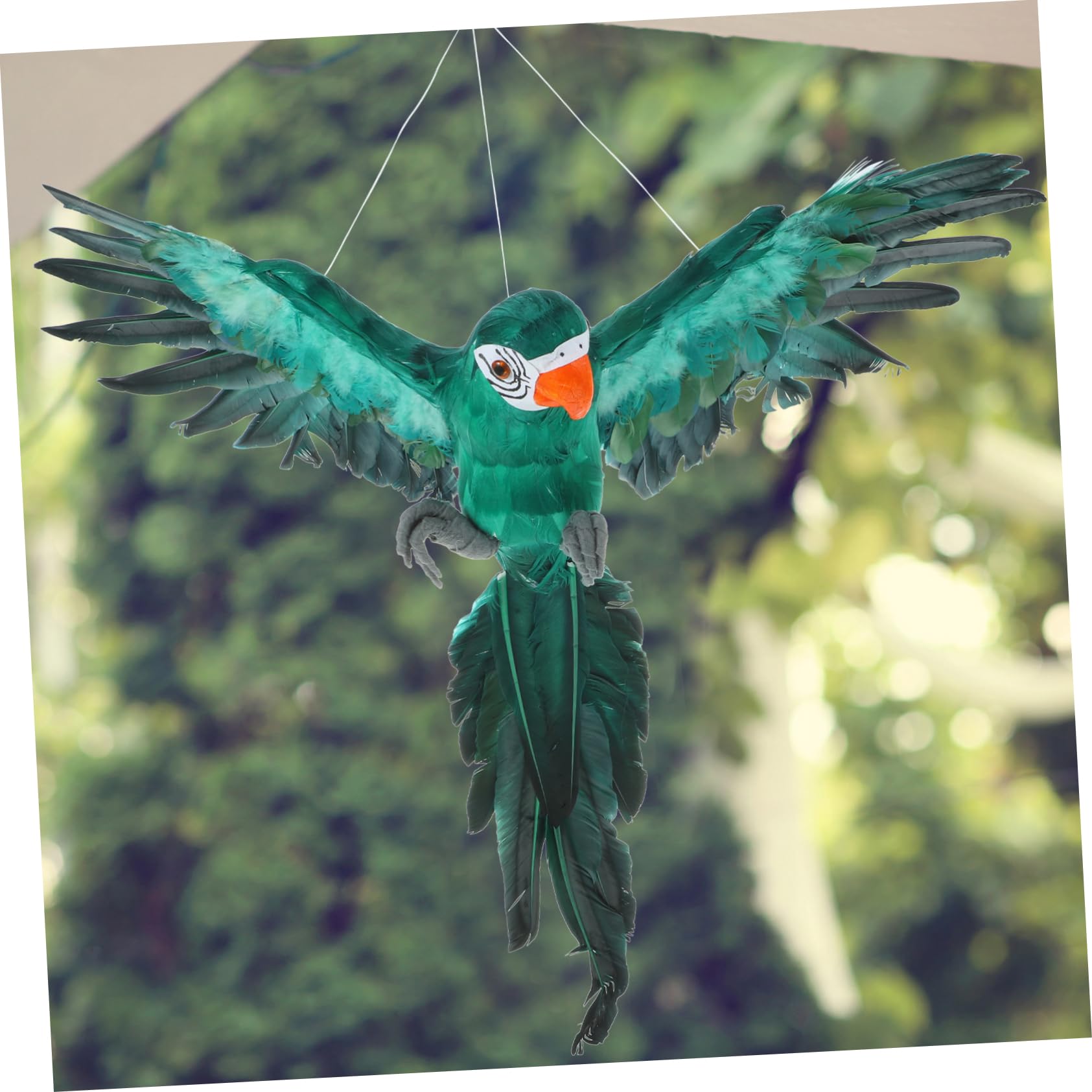 Pappagallo Finto Decorativo Verde, Statuetta Realistica per Giardino