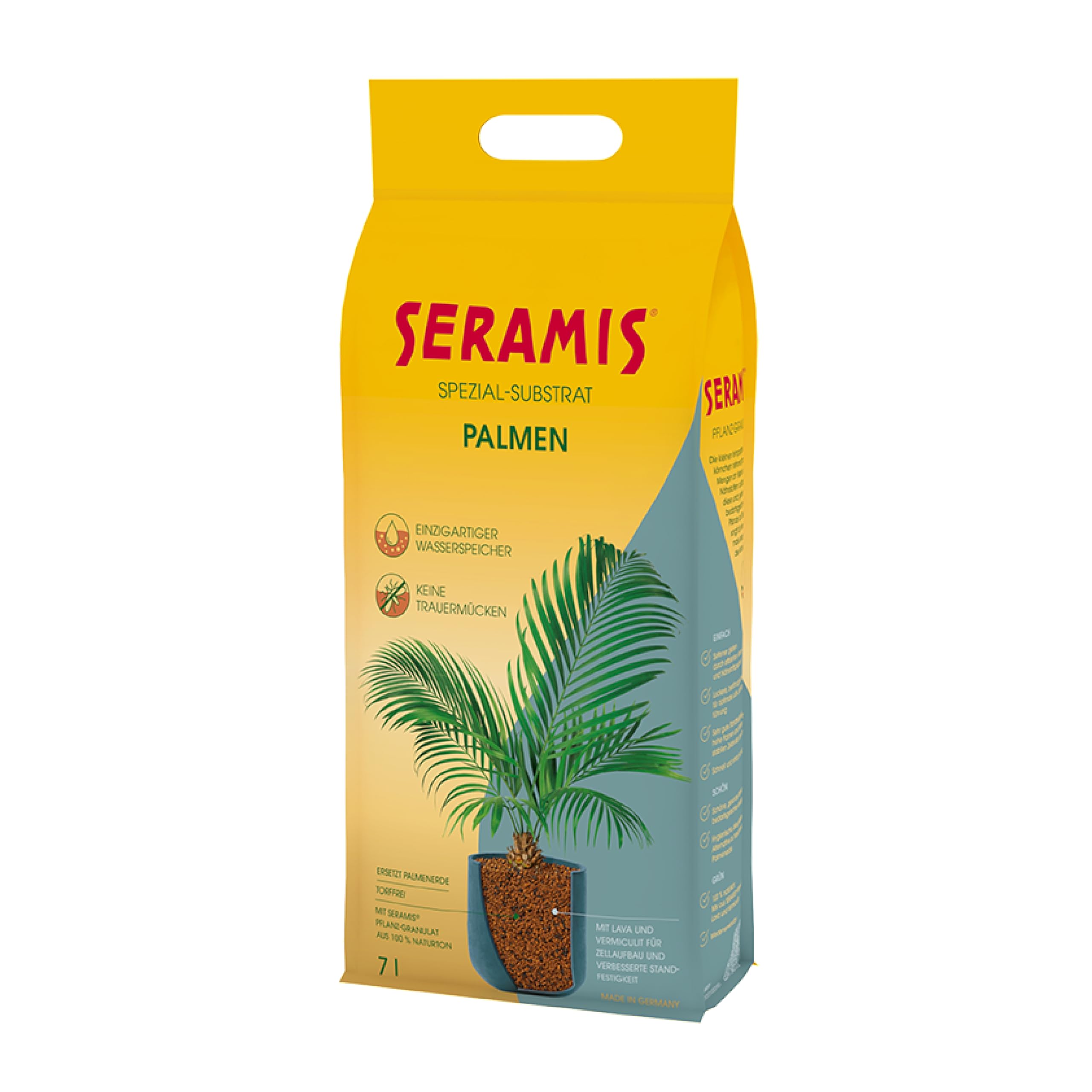 Seramis Spezial-Substrat für Palmen, 7 l – Pflanzen Tongranulat, Palmenerde Ersatz zur Wasser- und Nährstoffspeicherung, für Innen und Außen