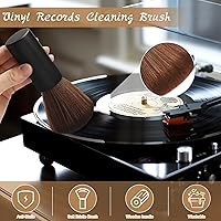 Vista 5 de 3 piezas de cepillo de limpieza de discos de vinilo de madera antiestático para discos de polvo, kit de limpiador de vinilo, accesorios de jugador