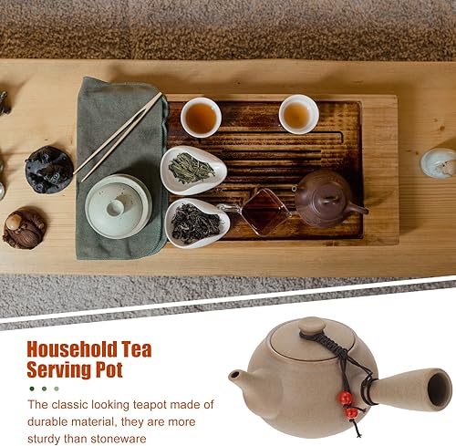 Miniatura 9 de Juego de tetera Kyusu de cerámica japonesa tetera clásica con mango lateral de porcelana coreana, tetera Kung Fu, tetera de té Mino Ware Kyusu,