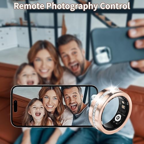 Miniatura 7 de Anillo inteligente para mujeres y hombres, rastreador de salud y fitness con frecuencia cardíaca, oxígeno en sangre, monitoreo del sueño, 128 modos