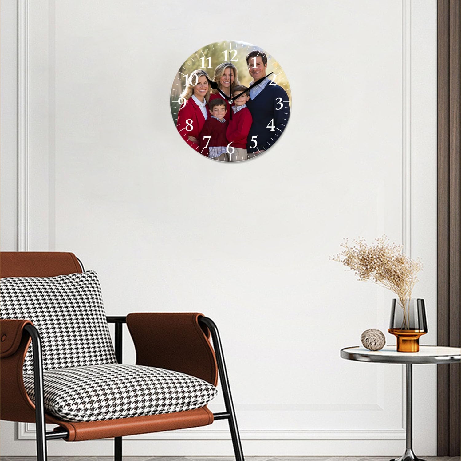 Custom Wall Clock Wall Battery Operated Silent Non-Ticking Clocks Personalized Picture Clocks for Living Room Decor with Photo(16inch)