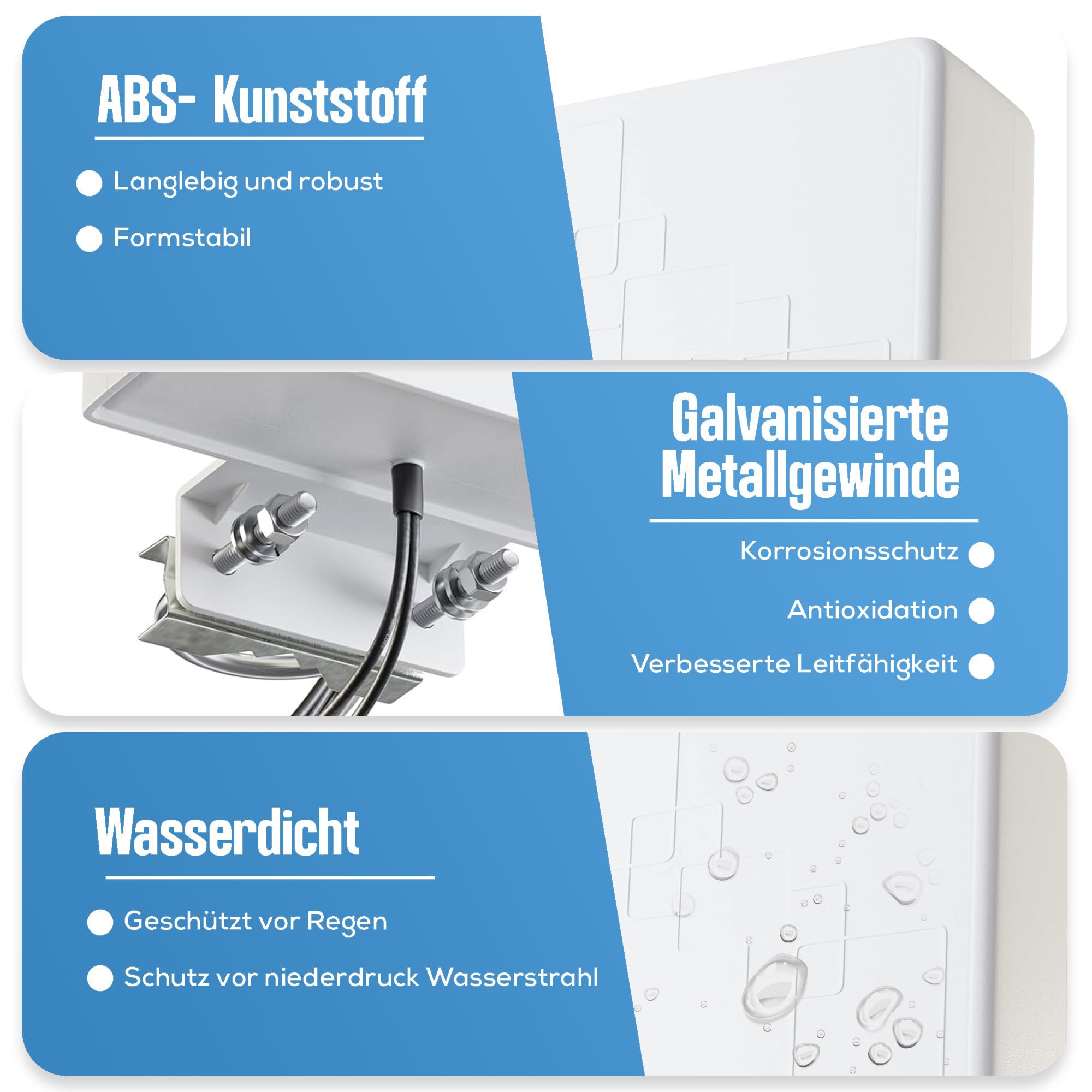 5G LTE Antenne Außenantenne Multiband Duo Antenne 5G / 4G / 3G MiMo 2X 9 dBi max. Verstärkung Wetterfest Outdoor für LTE Router mit SMA Anschluss für alle Netze 690-3800 MHz von netshop 25