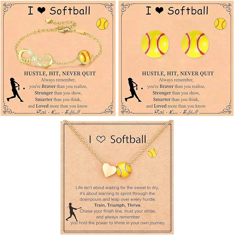 Juego de pulsera y collar con pendientes de voleibol/sóftbol/baloncesto, colgante 3D hipoalergénico para mujeres, hombres, fanáticos de los deportes, regalos para atletas, entrenadores y jugadores