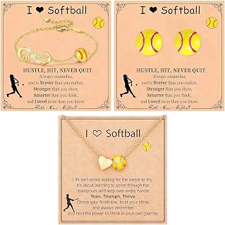 Juego de pulsera y collar con pendientes de voleibol/sóftbol/baloncesto, colgante 3D hipoalergénico para mujeres, hombres, fanáticos de los deportes, regalos para atletas, entrenadores y jugadores