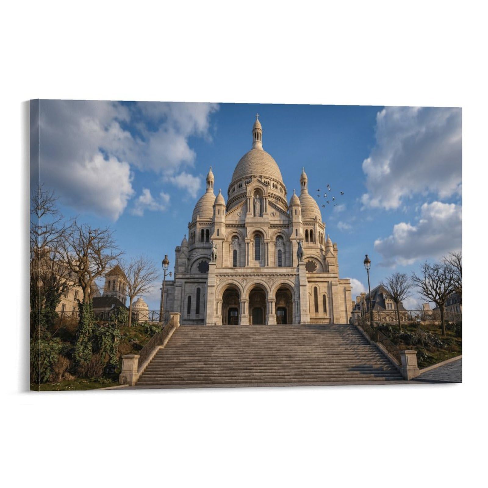 XPASHIQWC Sacré-Cœur Basilica Paris Wall Decor Poster Canvas Prints Picture Modern Wall Art Picture Wall Hanging for Home Decorations 12x18inch(30x45cm)